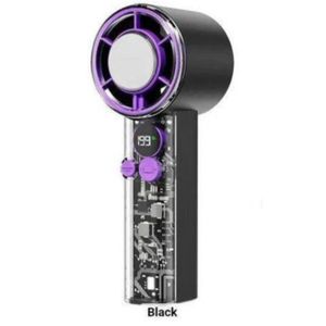 OUMITUO OMT-02 Handheld Turbo Fan - Rechargeable Portable Mini Fan with Digital Display, 100 Speeds, Power Bank - 