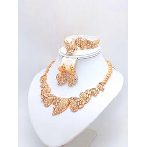 Classy Necklace Bangle,& Earrings Wedding And Engagement Jewelry Set