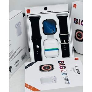 I8 Ultra Smart Watch + Bluetooth Headset + Dual Strap Quality Ultra Max Smart Watch Series 8 Max Smartwatch