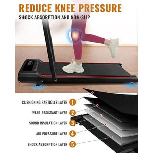Portable 2-in-1 under-desk Treadmill with a foldable Handrail and LED display
