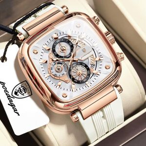 POEDAGAR Highly Authentic & Very Rugged Men's White/Rose Gold Silicon Rubber Strap Chronograph Wristwatch For Money Makers 