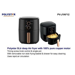 Polystar 5L Extra Large Capacity Deep AirFryer- 100% Copper