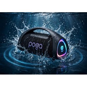 Exclusive POGA BOOMBOX-3 360W Powerful Bass Bluetooth Party Speaker With Wireless Microphone & Remote - RGB Lights - 24H Battery - Waterproof