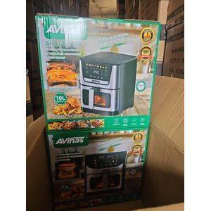 Avinas AV-510Z 10-Litre 2800W Digital Air Fryer with Upper Heating Tube, Visible Window, Touch Control and Multiple Cooking Presets with Free Gift