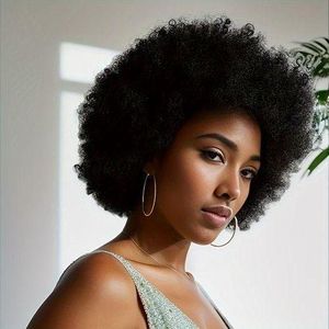 Short Curly Pixie Wigs For Women Black high Density Afro Curly Wigss 6inch Natural