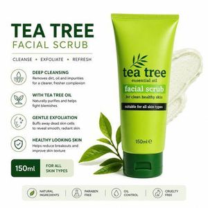 Xpel Tea Tree Facial Scrub 250ml – NAFDAC No.: A2-102066 -Gentle Exfoliating Face Scrub for Clean & Smooth Skin