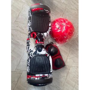 6.5-Inch Self-Balancing Electric Hoverboard with LED Lights, Bluetooth Speaker, Helmet & Protective Gear – Black/Red