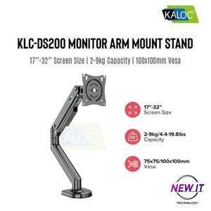 Kaloc DS200 Single Monitor Mount (17-32'') Gas spring