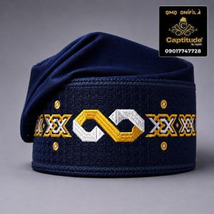 Fila Infinity Embroidered Yoruba Hats Caps Agbada Kaftan