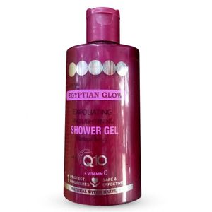 Egyptian  Glow Exfoliating And Lightening Shower Gel - Q10 + Vitamin C - Natural Scrub With Natural Witch Hazel - 500ml - 