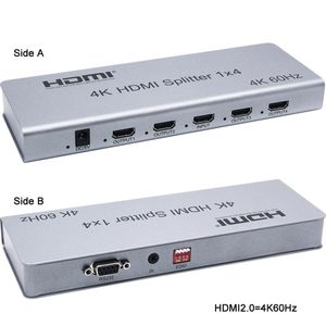 HDMI Splitter 1x4 4K@60Hz  with HDCP 2.2 – 1 Input, 4 Outputs, Screen Mirroring