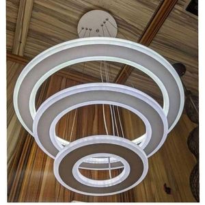 Modern 3-Ring LED Chandelier Pendant Light – Adjustable Luxury Ceiling Lamp for Living Room, Dining Room & Bedroom