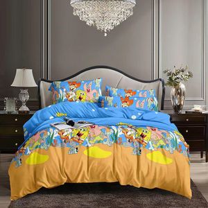 4by6 Cartoon Characters Bedsheet With 2 Pillowcase 