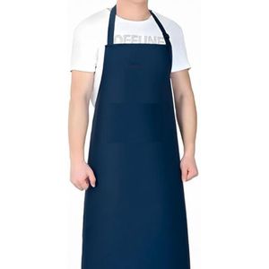 Nil Navy blue quality cotton apron, adjustable neck.