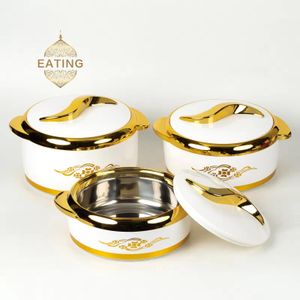 Clean Eating Large Capacity Food Thermo Container 3 Pcs 1.5L 2L 2.5L Thermal Insulated Hot Pot Food Warmer Set