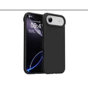 iPhone 17 Air Silicone Phone Case & Pouch With Camera Protection - Scratch Resistance, Shockproof Protective Case - ( Black )