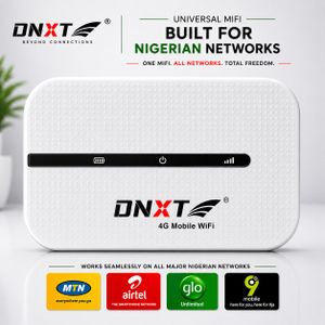 DNXT Portable 4G LTE MiFi Router, Mobile WiFi Hotspot with SIM Slot, Wireless Internet Device, White (Dnxt88)
