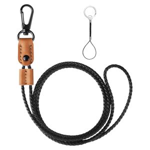 ID Badge Holder with Lanyard Strap for PU Leather ID Card Holders Orange Lanyards Straps for Keys Kid Women Men USB -2-Sided Vertical Badges Holders 1