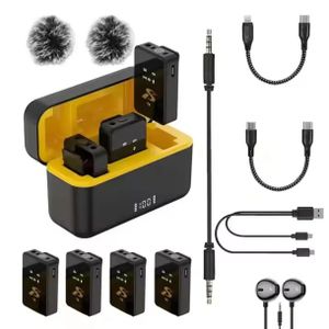  Baiwangli Sx13 4in1 Wireless ANC Microphone noise cancellation long Battery Life, Plug &Play with Charging case Clip-on buckle design Portable Lapel Mic  - podcast, skit, interview, comedy, broadcast