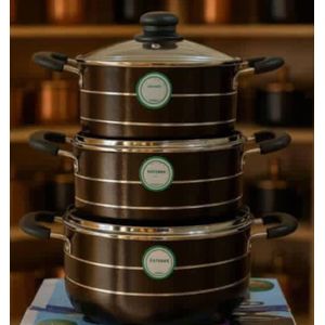  Stainless Steel 3-Tier Cooking Pot Set