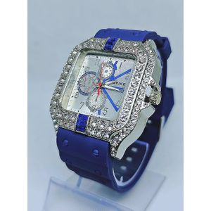 Men Blue Silicon Wristwatch 
