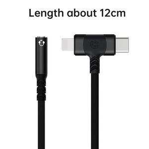  2 in 1 Headphone Jack Adapter USB C/Lightning to 3.5mm Earphone AUX Audio
