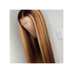 24 Inch Straight Blend Closure Hair Wig-1b