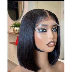 Glueless closure straight bob wig natural color 10inches