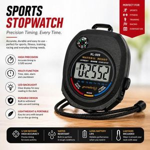 ProTime XL-009 Digital Sports Stopwatch – High Precision Timer with Compass