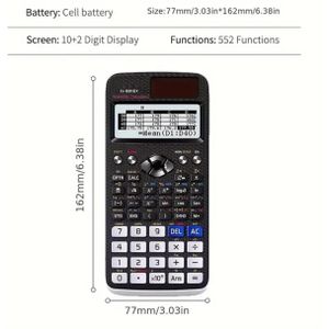 Scientific Functions Engineering Calculator - Calculus, Matrix, Physics Formulas Built-in with Quick Start Guide, Durable Plastic Buttons, Perfect for Students & Office Use, Ideal Gift for College Students
