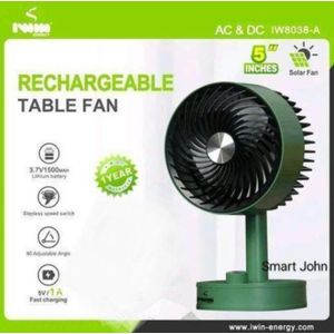 IWIN ENERGY Mini Rechargeable Desktop Fan 