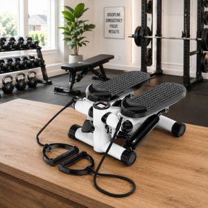 Treadmill Portable Mini Stepper Exercise Machine with Resistance Ropes for Weight Loss and Full Body Workout