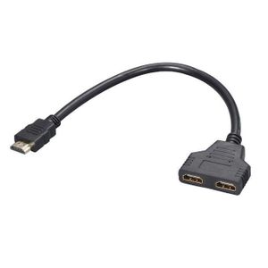 HDMI 1-to-2 male to dual female splitter, 1 input to 2 output, 1 input to 2 output, high-definition 1-to-2 splitter.