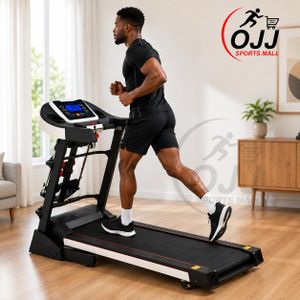 2.5HP Electric Treadmill with Auto Incline, Massager & Twister – Heavy Duty Home Gym Running Machine with MP3 Player & 120KG Dumbbells Capacity, Foldable Fitness Equipment – Nationwide Delivery