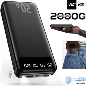 VIC ♛20000mAh Power Banks Portable Charger Ultra Slim Battery Pack( Type C Input)