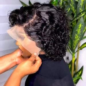Original Hair Full Frontal Short Curly Wig..