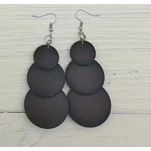 Round Wooden Bohemian Earrings