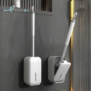 Modern Silicone Toilet Bowl Brush with Wall Bracket