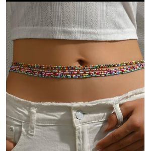 Watches and More 2 in 1 multi colored waist bead 