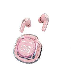 BHW Air39 TWS Wireless Earbuds Transparent Case LED Display - Pink