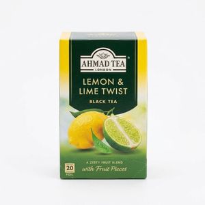 Ahmad Tea Lemon & Lime Twist Black Tea – Zesty Fruit Blend with Fruit Pieces