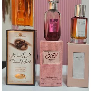 Choco Musk 50ml & Monsieur Candy Rose 39ml & Mousuf Wardi 25ml
