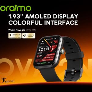 Oraimo Watch Nova 2N 1.93'' AMOLED Crystal Clear Visuals Anti-Scratch Panda Glass 33-Day Standby Smart-Watch OSW-815N