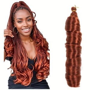 24 Inch 3 Pcs Copper Red Water Wave Curly Hair Bundles - Hair Extensions for Braiding & Hairstyling