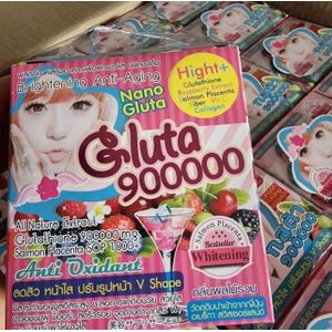 Super Nano Gluta Gluta 900000 Nano Gluta Dietary Supplement with Glutathione, Collagen & Raspberry Extract – Mixed Fruit Flavor