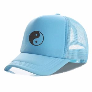 Mauton Sky blue Yin-Yang Trucker's face cap 