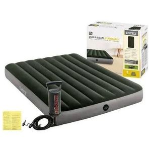Intex Inflatable Double Airbed with hand air pump 54 x 75 x 10 inches (137cm x 191cm x 25cm)