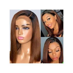 1B4 Bob Straight Wig-Ombre Brown Color