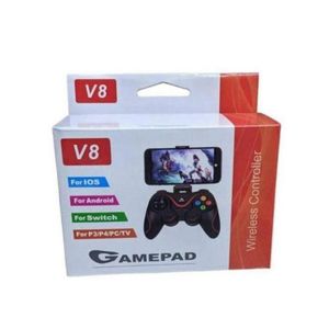 V8 -Bluetooth Wireless Gaming Controller Grip Game Pad, For Android / IOS / PC / PS3