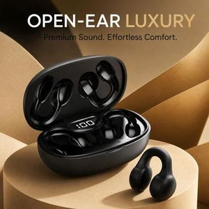 AVNEX Open-Ear Clip Earbuds, Wireless Bluetooth 5.4 Headphones with Bass, Écouteurs Sans Fil Compatible with Android & iPhone